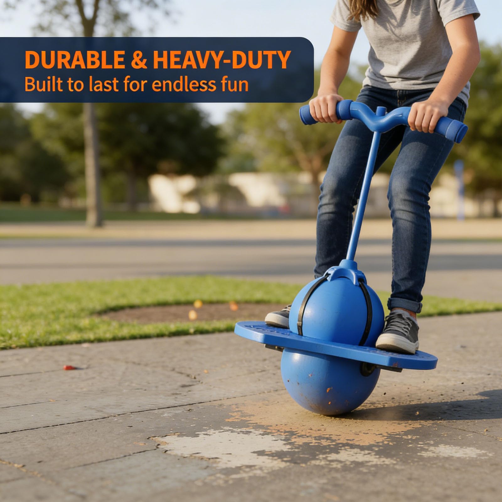 2026 Neu pogo-sprungball Mit Griff, Pogo Ball Hüpfspielzeug Outdoor, Höhenverstellbar, Stabil & Spaß für Kinder & Erwachsene - Tragfähigkeit 300 Kg, Pogo Ball - Verdickt Und Verschleißfest (1PC-E)