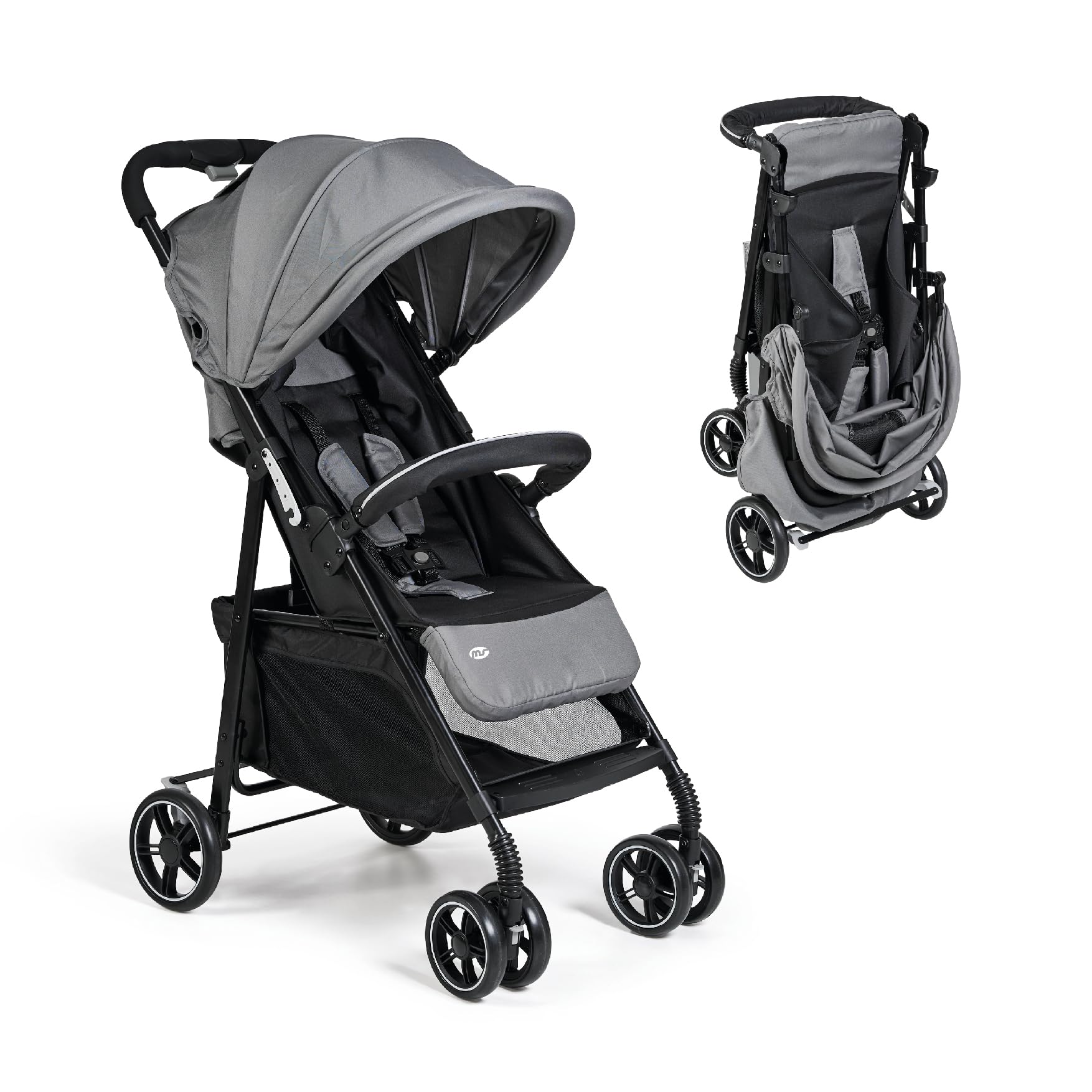 Ms - Silla de Paseo Street | Carrito Bebe lígero desde Nacimiento hasta 36 meses o 22 kg | Con Amortiguadores, Capota XXL y reclinación máxima