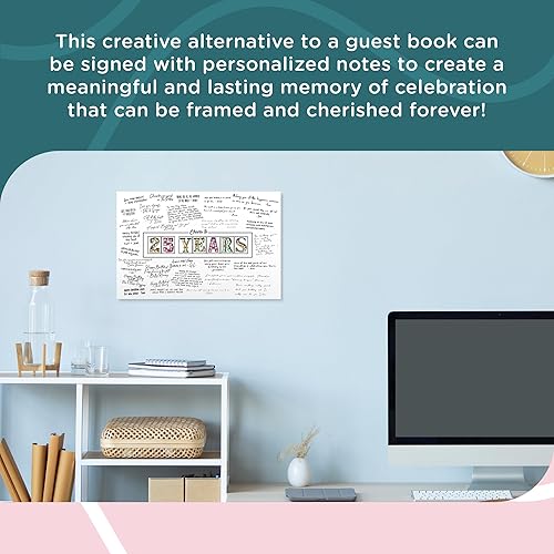 Miniatura 4 de L & O Goods Tablero distintivo para fiesta, cartel decorativo de cumpleaños 25, cartulina, 11 x 17 pulgadas, sin marco