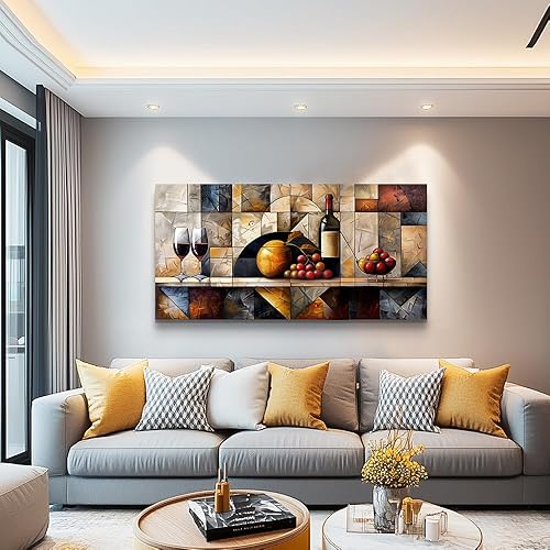Miniatura 5 de QIYILEXWART Lienzo decorativo para pared de sala de estar, decoración de pared para dormitorio, cocina, decoración de pared de copa de vino, pintura