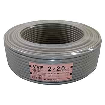 Amazon | テイコク VVF ケーブル 2CX2.0mm 灰色 100m巻 | 多芯