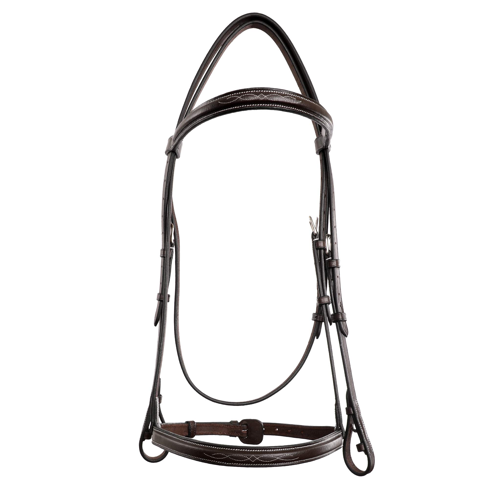 Brida de cazador cosida tradicional con riendas de cordones | Brida de caballo inglés de primera calidad