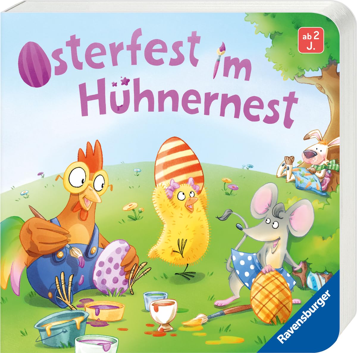 Osterfest im Hühnernest: Kinderbuch ab 2 Jahren, kleines Geschenk fürs Osternest, Pappbilderbuch