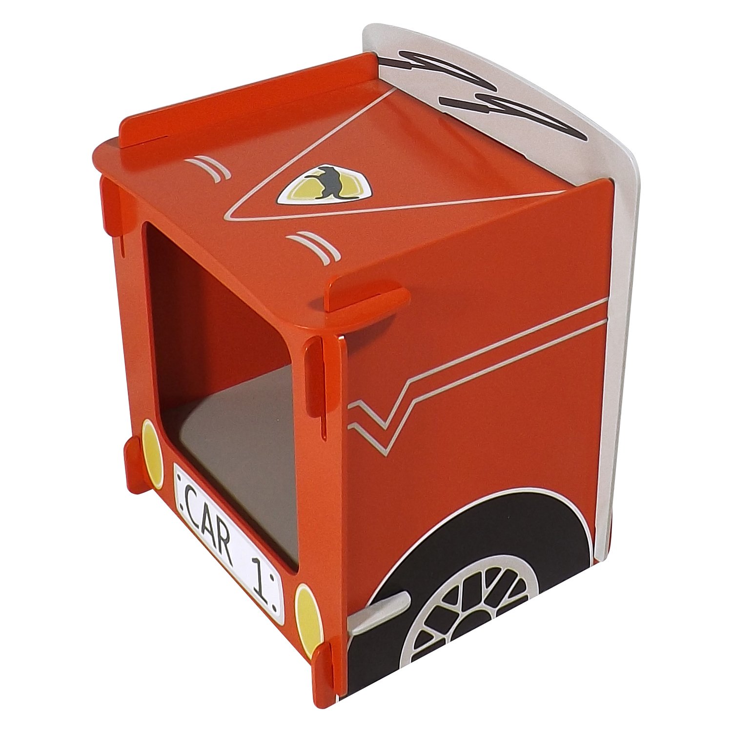 Kidsaw Ltd, Auto da Corsa da Comodino, Legno, Rosso, 35 x 29 x 29 cm