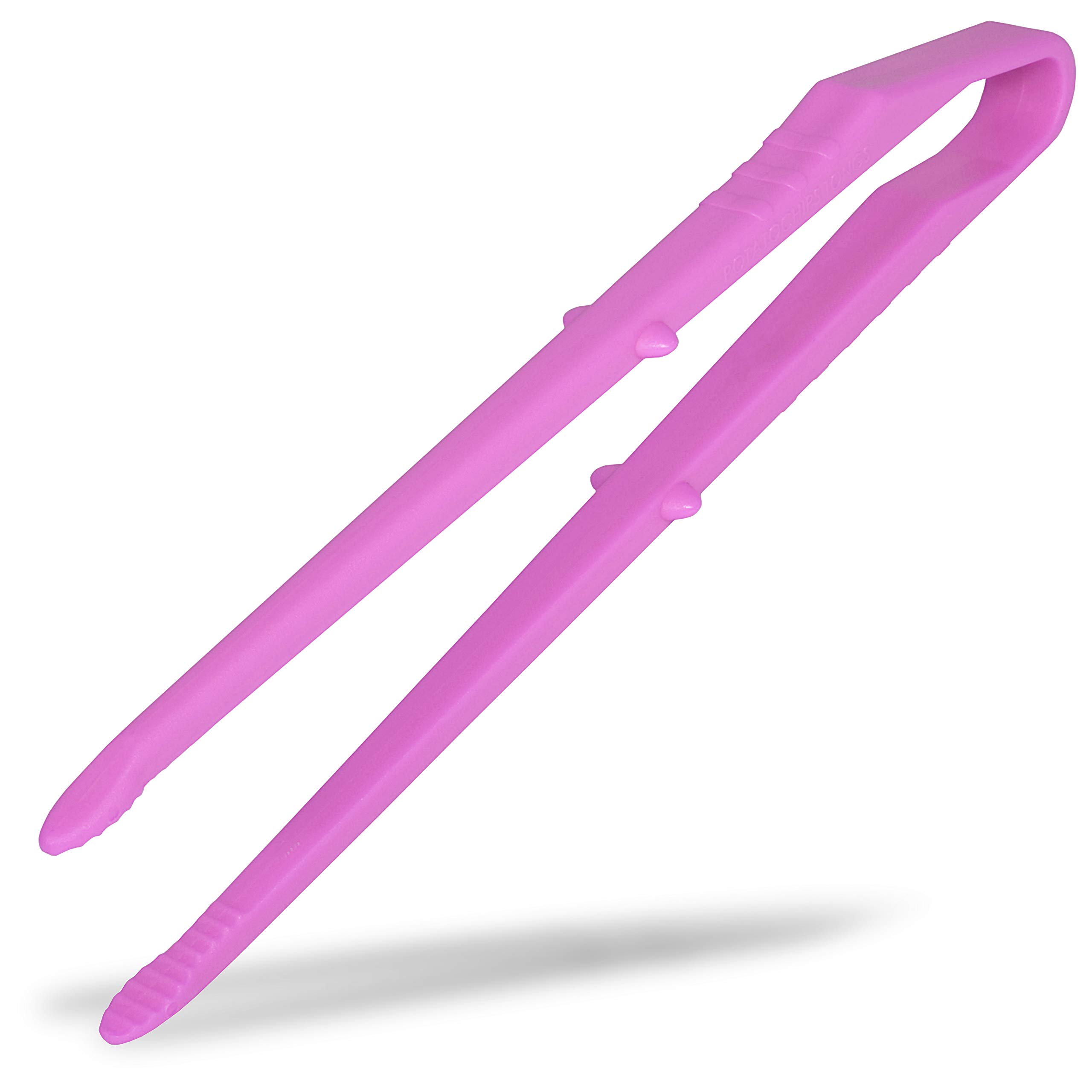 Seki Japan Chip Tong, 7.3 inch Mini Snack Food Tong Purple Plastic Body Serrated Tips for Potato Chip Sweets Cookie Nuts Popcorn
