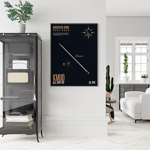 Miniatura 2 de Mountain Home Air Force Base KMUO - Military Runway Print - Military Base Runway - Airfield Map Art - US Air Force Base Art - US Air Force Base