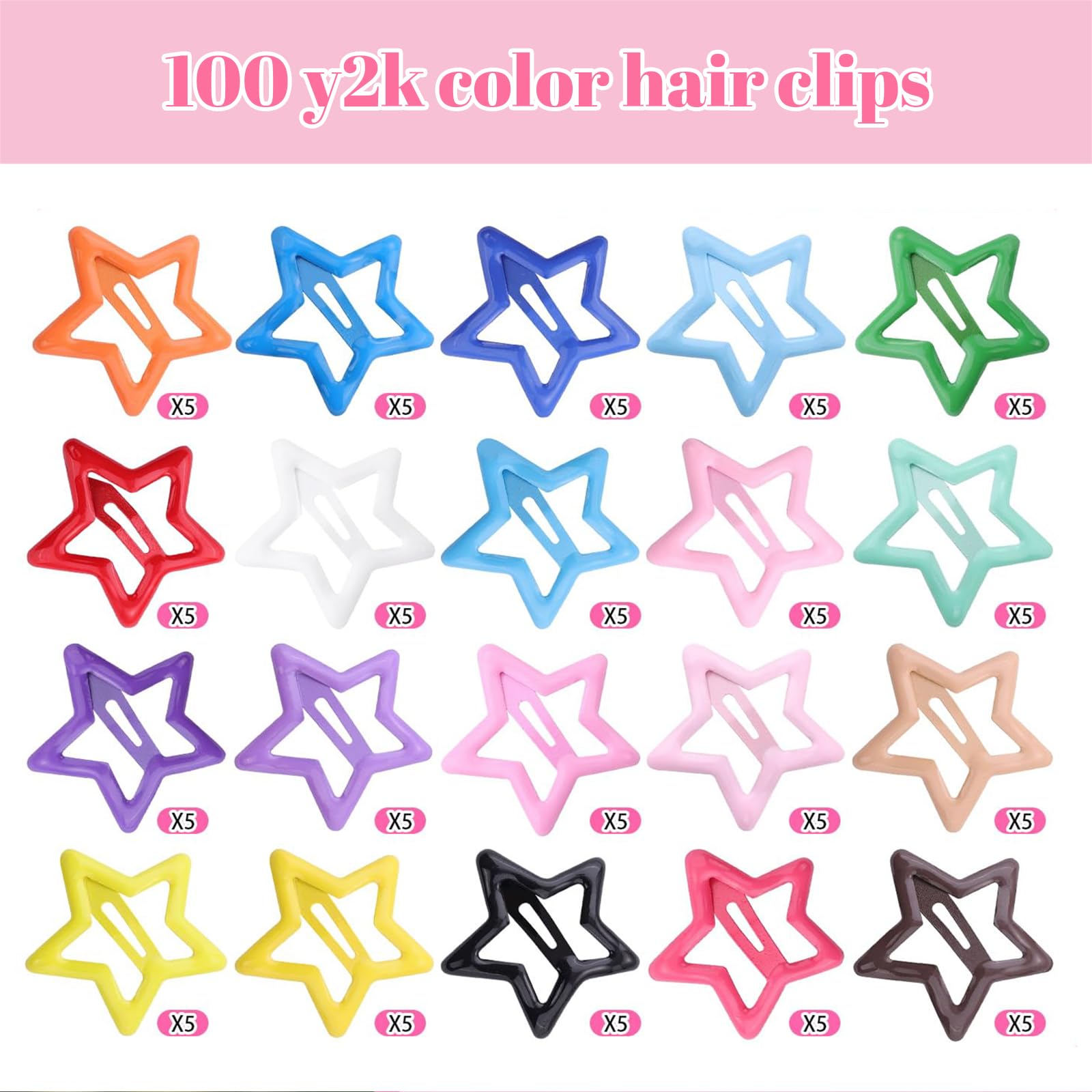 Clips de Pelo Coloridos 3 cm Y2k Antideslizantes Set de Moda