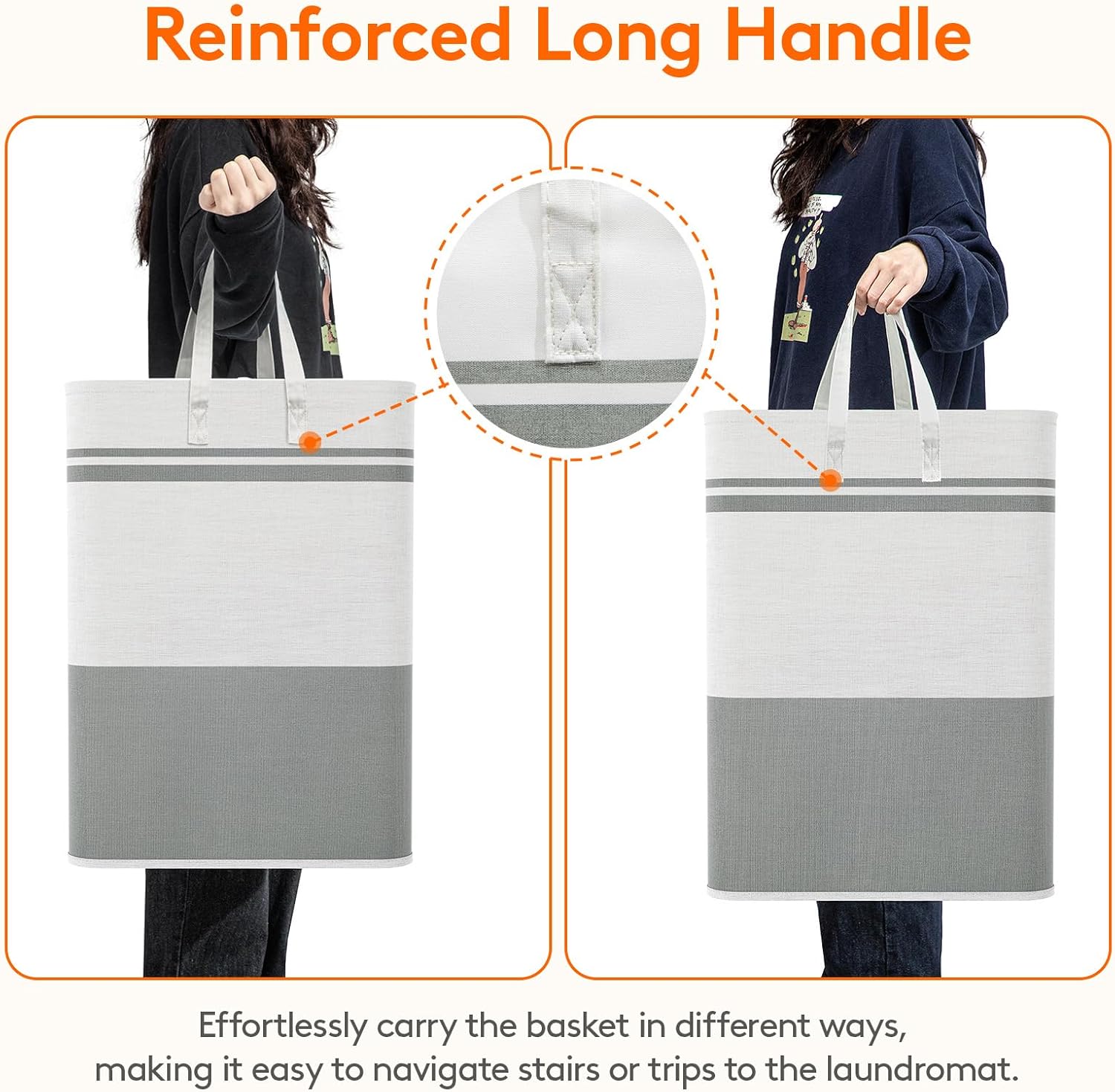 Lar Freestanding Laundry Hper, Collapsible Laundry Basket with