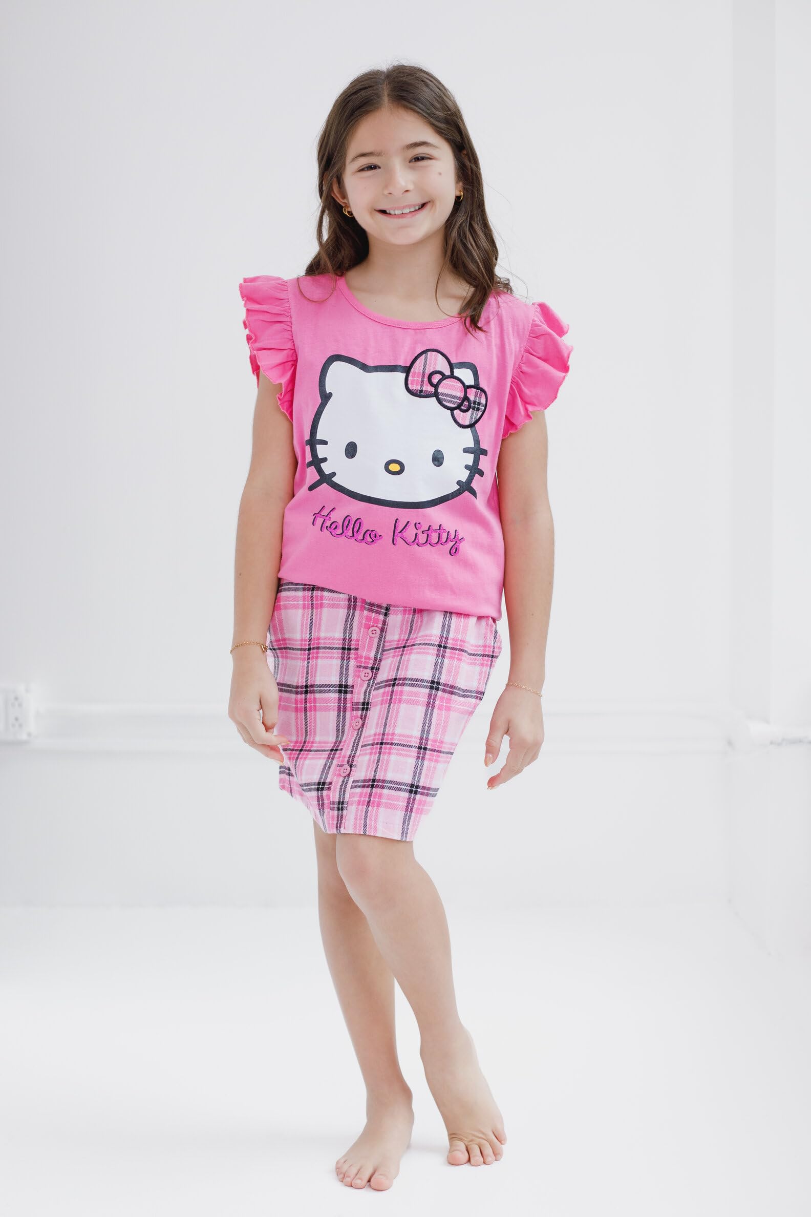 Hello Kitty Canottiera e gonna per bambine da bambino a grande bambino taglie (4-14-16)