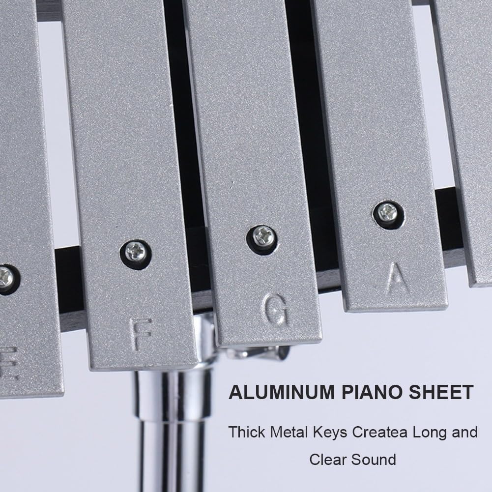 Kit de Glockenspiel de 37 notas, instrumento de percusión profesional de xilófono Glockenspiel con mazos de soporte ajustables y bolsa de transporte