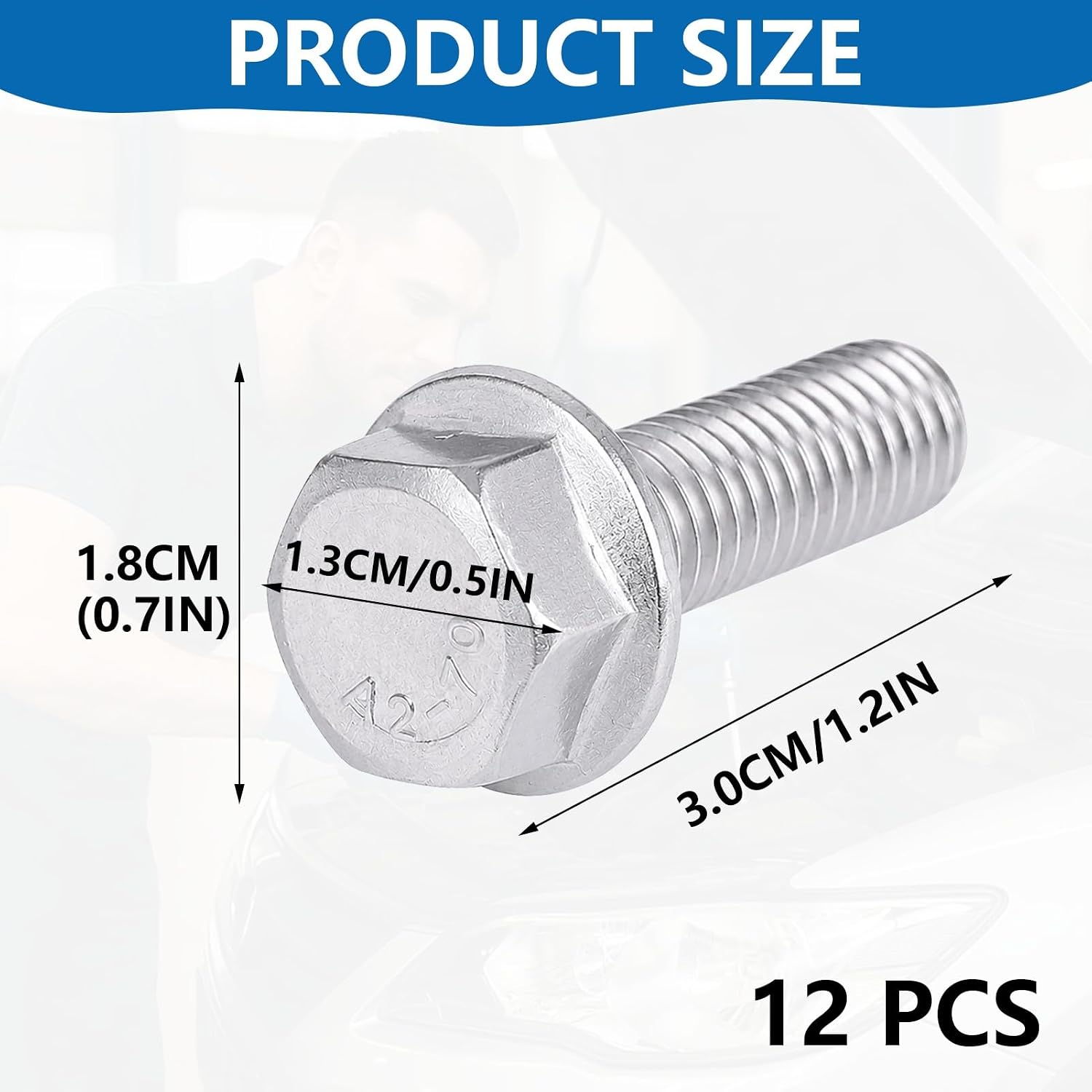 12PCS ES75120 M8x1.25x30mm 10.9 High Strength Silver Stainless Steel Exhaust Intake Manifold Header Bolts Replacement Hardware Kit for Car Truck LS LSX LS2 LS3 LS6 LS7 4.8 5.3 6.0 6.2L Series Engines