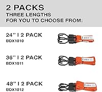 Vista 7 de Black+Decker BDX1011 - Correas elásticas planas de 36 pulgadas, color negro/naranja, paquete de 2