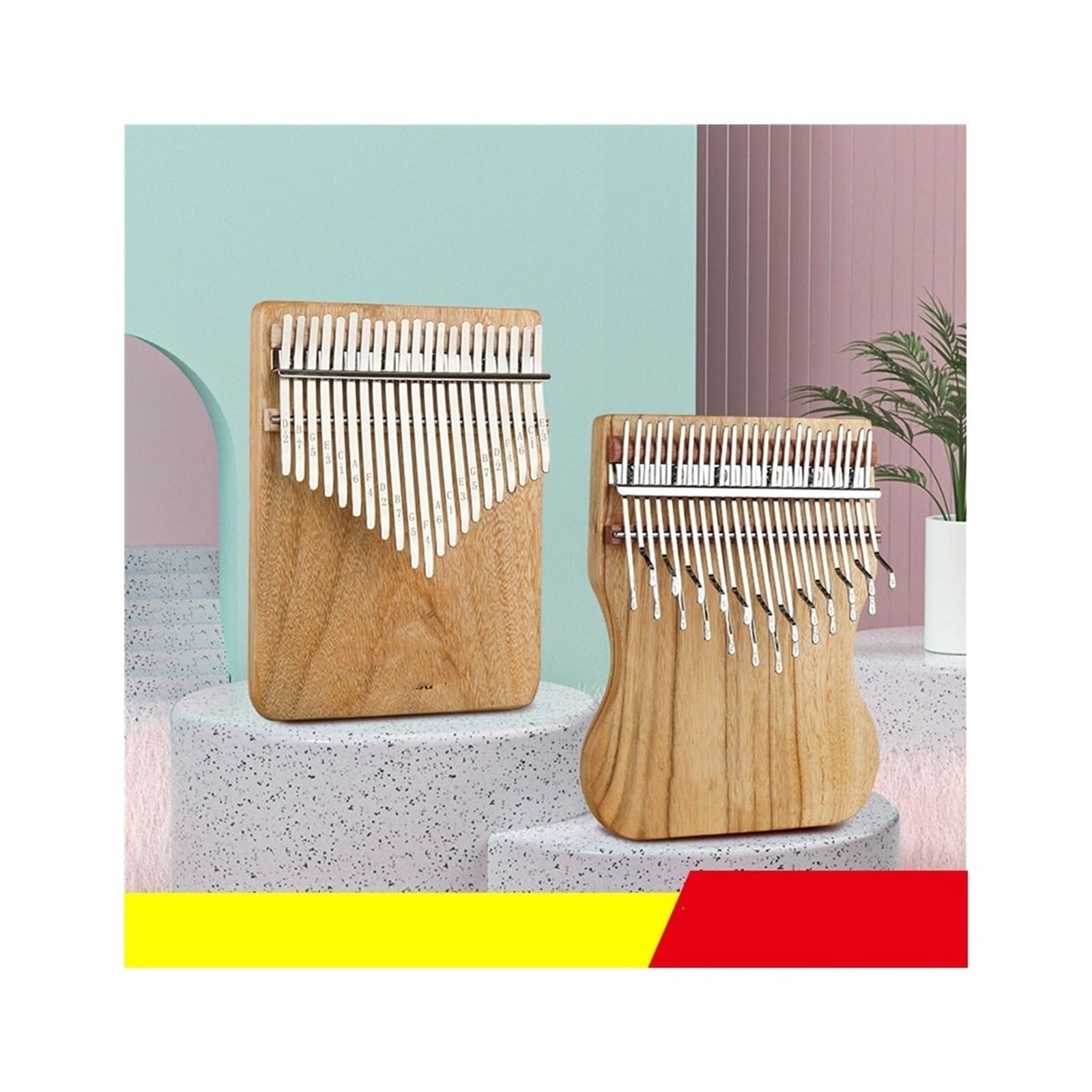 kalimba mini Płytowy mahoniowy fortepian w kolorze drewna 21-tonowy fortepian kciukowy kalimba przenośny instrument muzyczny dla początkujących