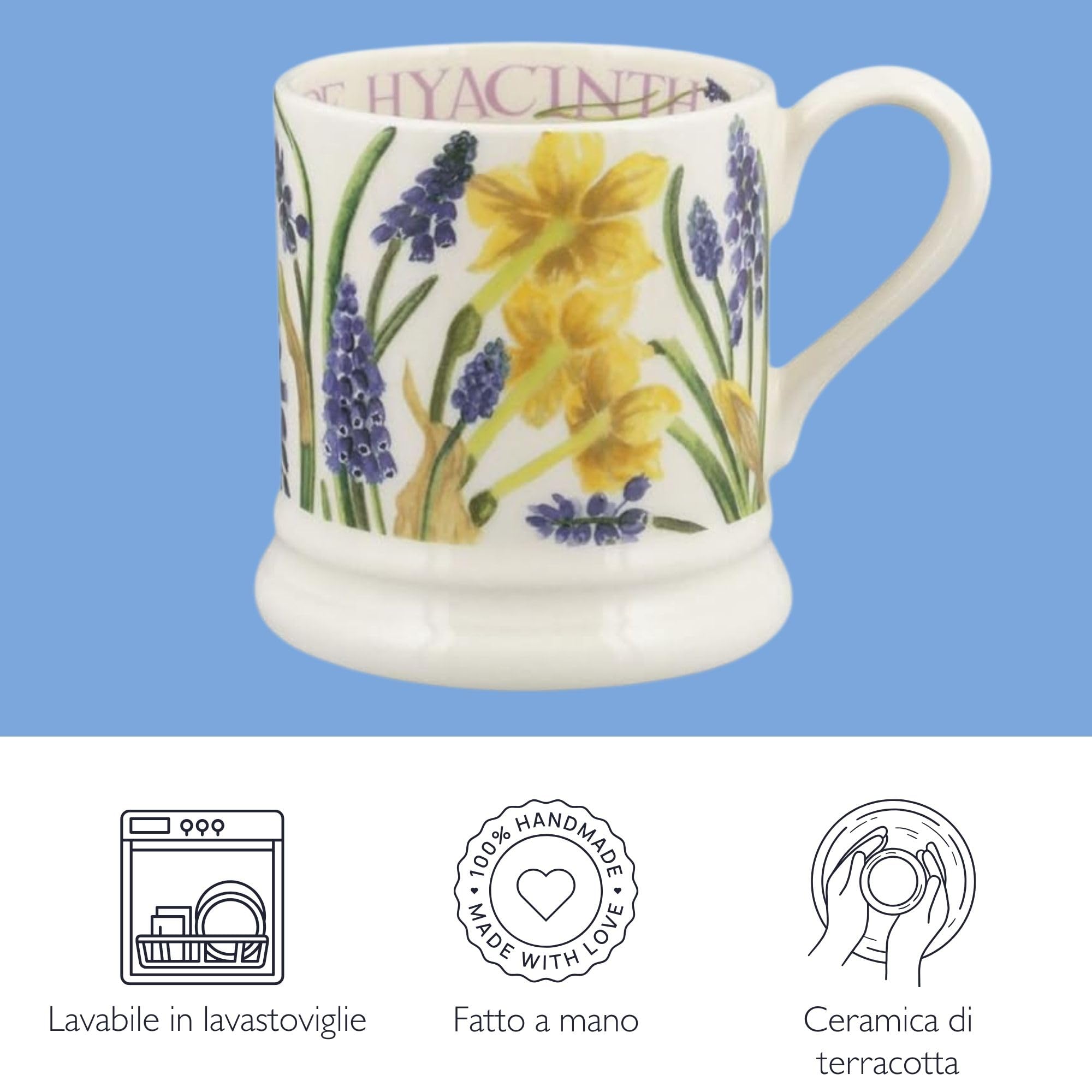 Emma Bridgewater Tazza Grande 1/2 Pinta 300ml, Tazze Colazione Particolari, Mugs per Caffè/Cappuccino/Tè, Tazzine Simpatiche Caffe, Design Originale Papa