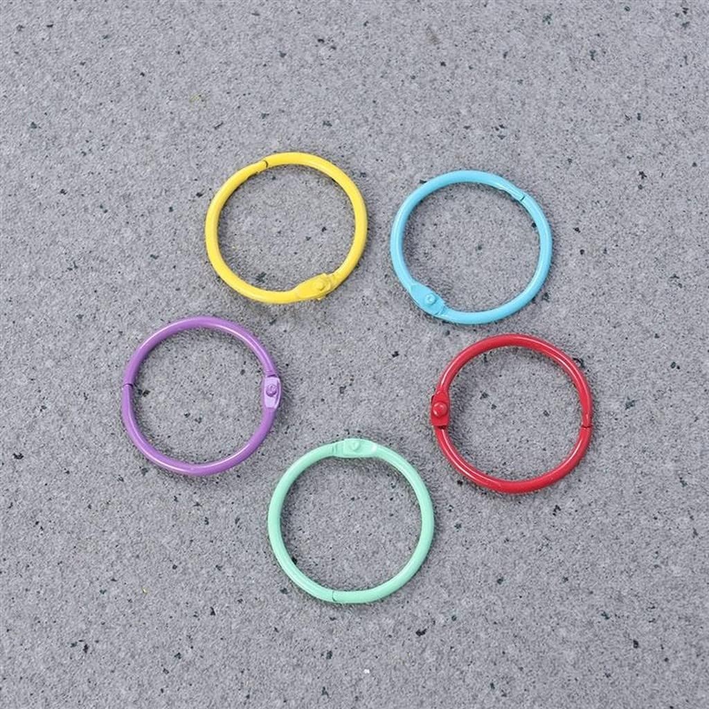 10Pcs Metal Book Rings Loose Leaf Binder Book Binder Hoops Office Binding Supplies(Random Color) Fashion : Office Products