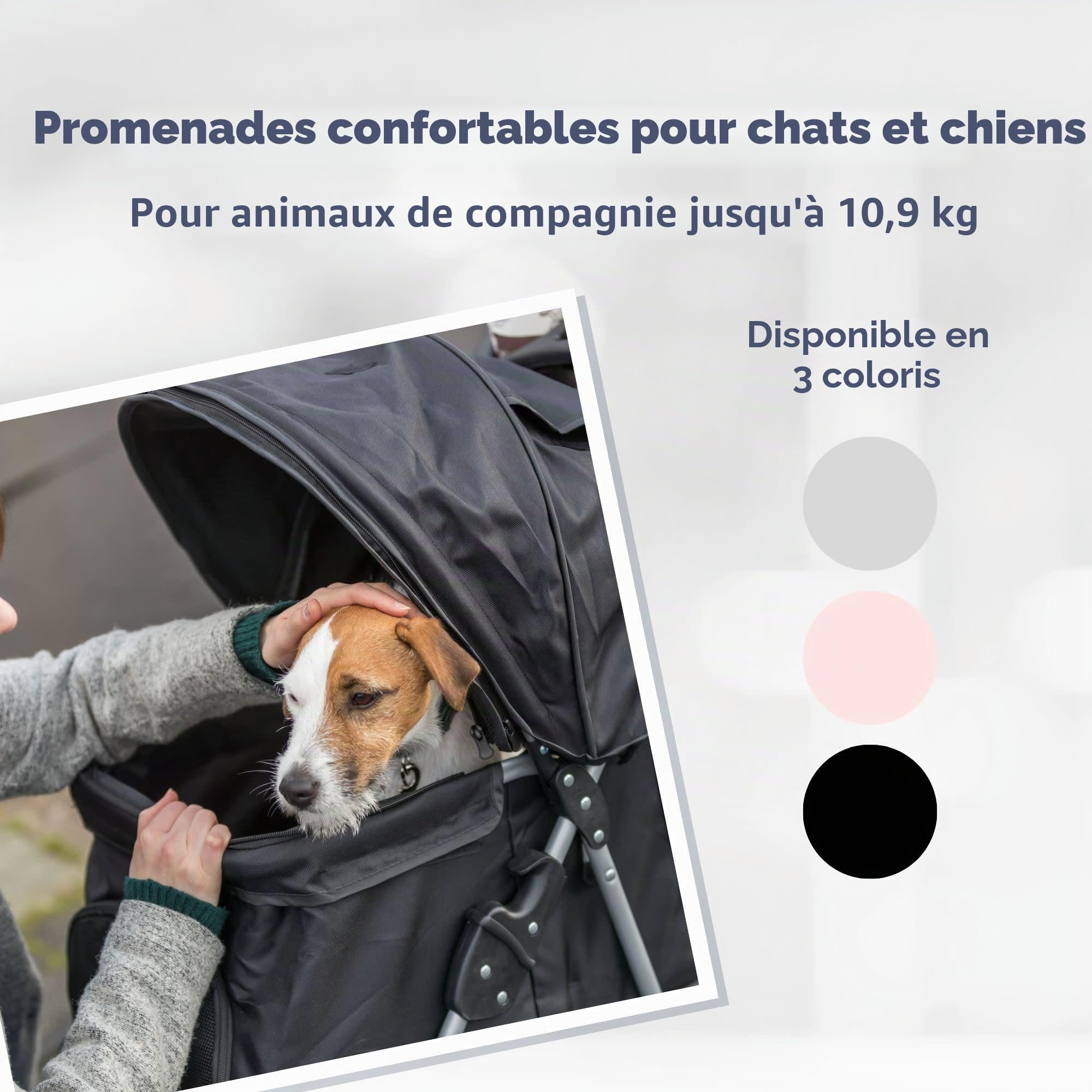 TRIXIE 28958 - Poussette, Dimensions : 47 × 100 × 80 cm, Noir