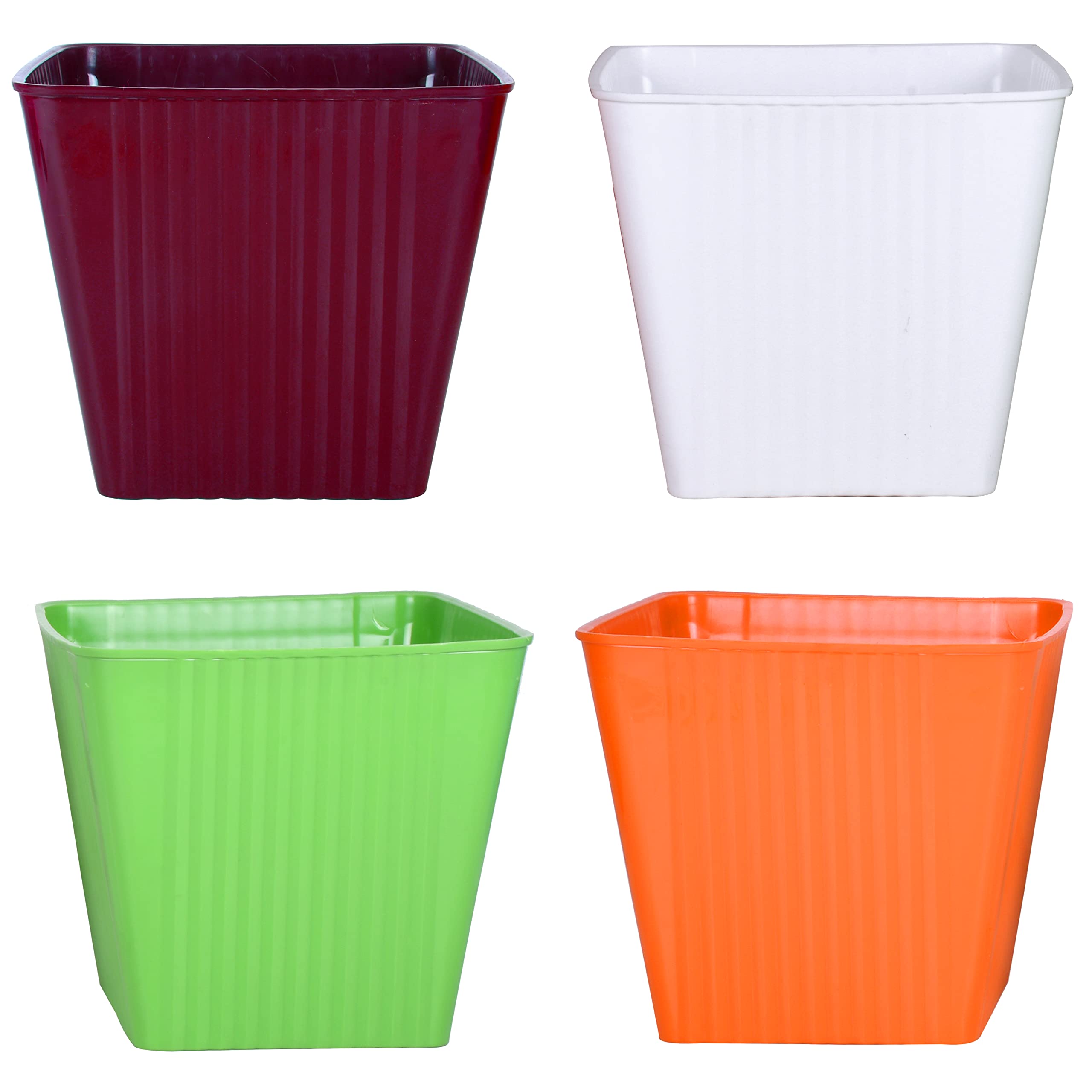 HINS PLANTERS Plastic Classic Square Pot Multicolour Set of 4 without Plate for Indoor & Outdoor Gardening Plant Pot for Home & Garden Decor I Succulent Plant (Classic Square, Multicolor 4 Set of) (B09QM4STPP) Amazon Price History, Amazon Price Tracker