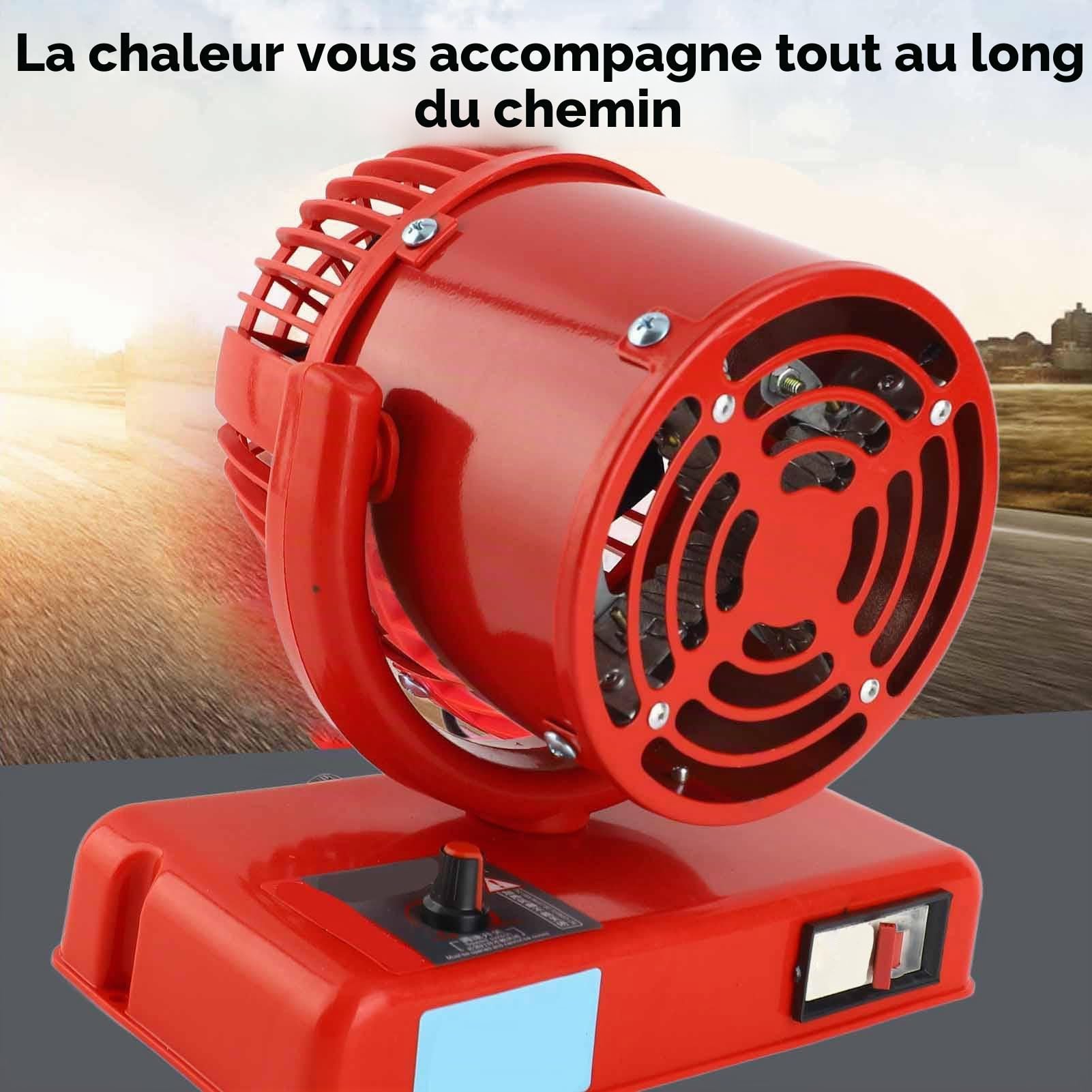 KIMISS 1000W-1200W Désembueur de Voiture en Alliage d'aluminium Désembueur de Pare-Brise Portable Dégivreur Ventilateur de Refroidissement Rapide pour Voiture (Rouge) (12V)