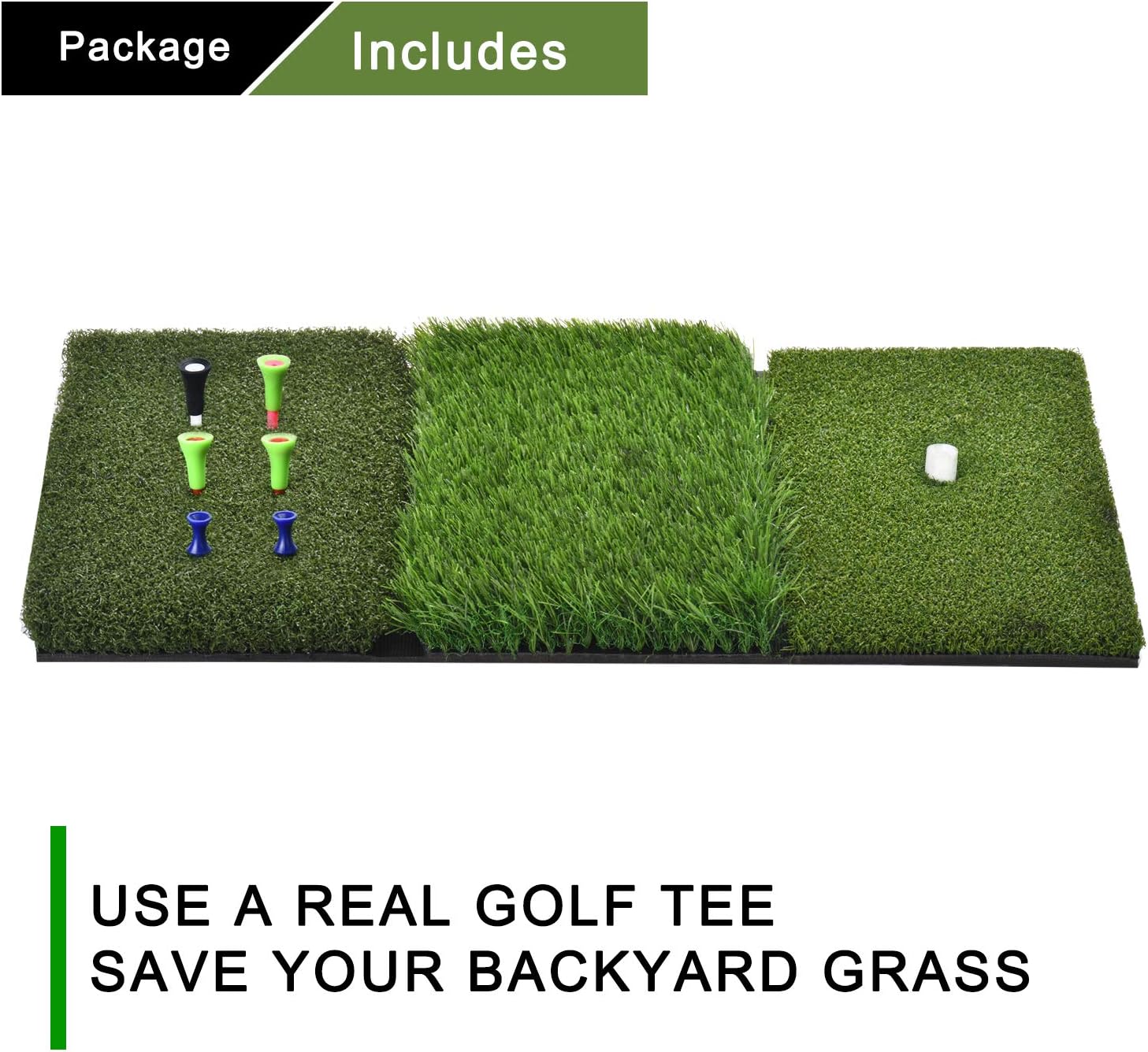 DURARANGE Golf Hitting Mat Large, Turf Grass 3-in-1 Collapsible Chipping Mat with Tees, Launch Pad for Backyard, Practice Putting Green Training Aids, Indoor | Outdoor : Sports & Outdoors