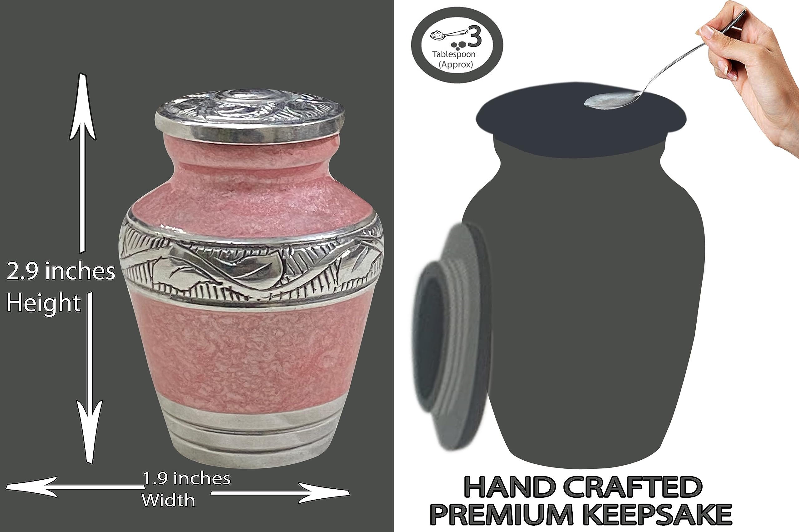 BOLD & DIVINE Small Keepsake Urns Pack of 4, Pink, Small - Set of 4 - Image 4