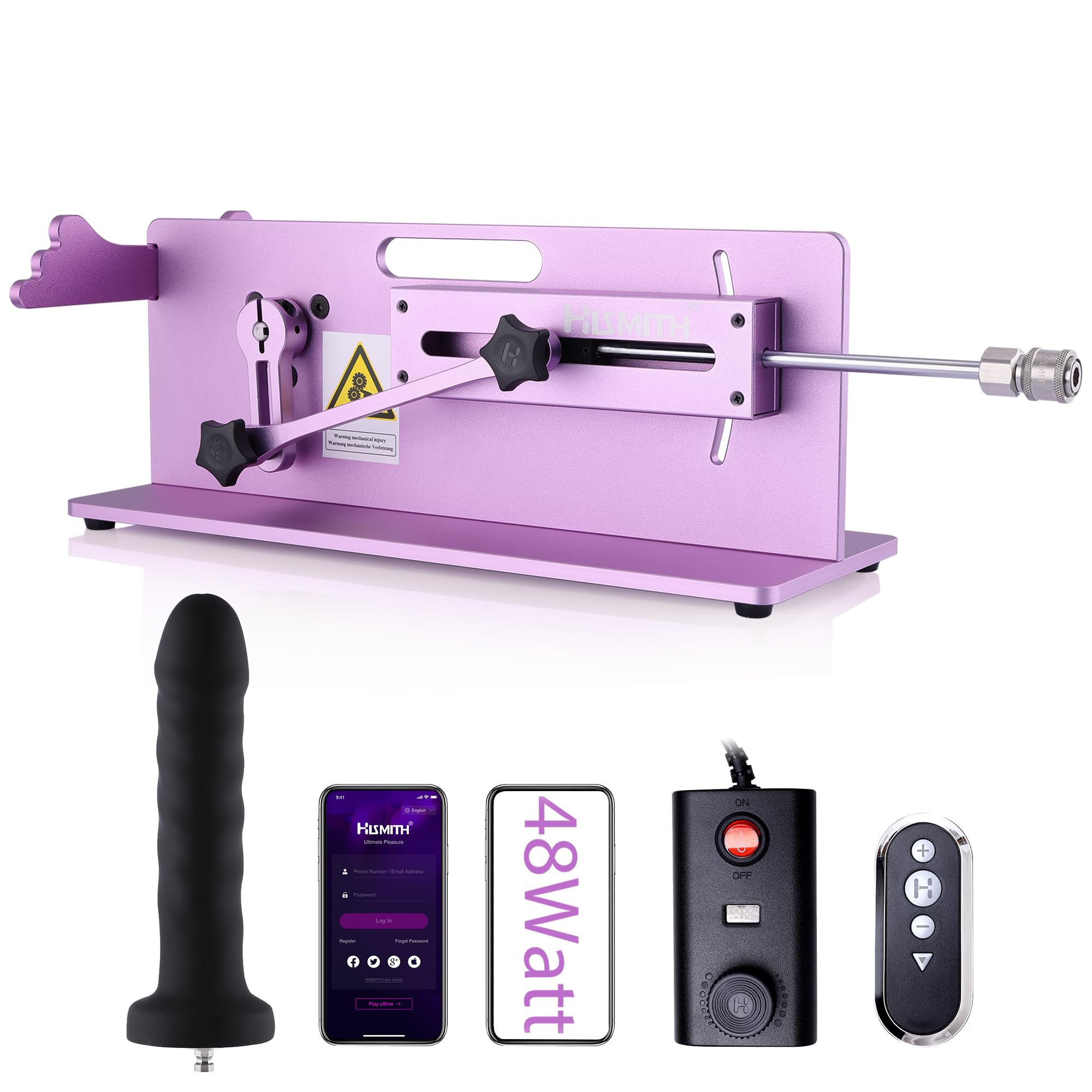 Hismith Table Top - Premium Sex Machine with APP/Remote/Wire 3 in 1 Control, Love Machine with KlicLok System (Purple)