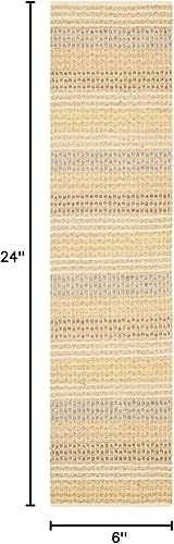 Miniatura 2 de SAFAVIEH Organica Collection - Alfombra de pasillo de 2 x 10 pies, diseño de yute a rayas hecho a mano, ideal para zonas de alto tráfico en sala de