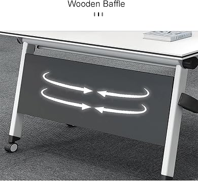 Conference Room Table, Foldable Meeting Tables, Flip Top Mobile Training Table, Modern Breakroom Table for Office Conference Room(Large)