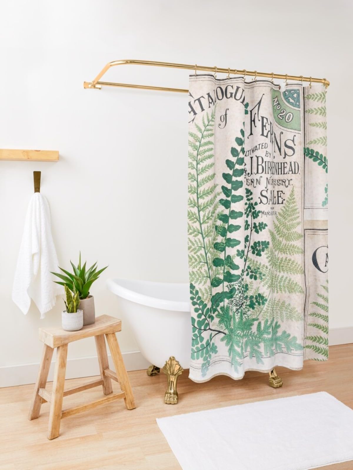 Green Nature Garden Duschvorhang, Blattmuster, Vintage-Farne mit antikem  Samen-Design, 200 x 180 cm : Amazon.de: Kche, Haushalt & Wohnen