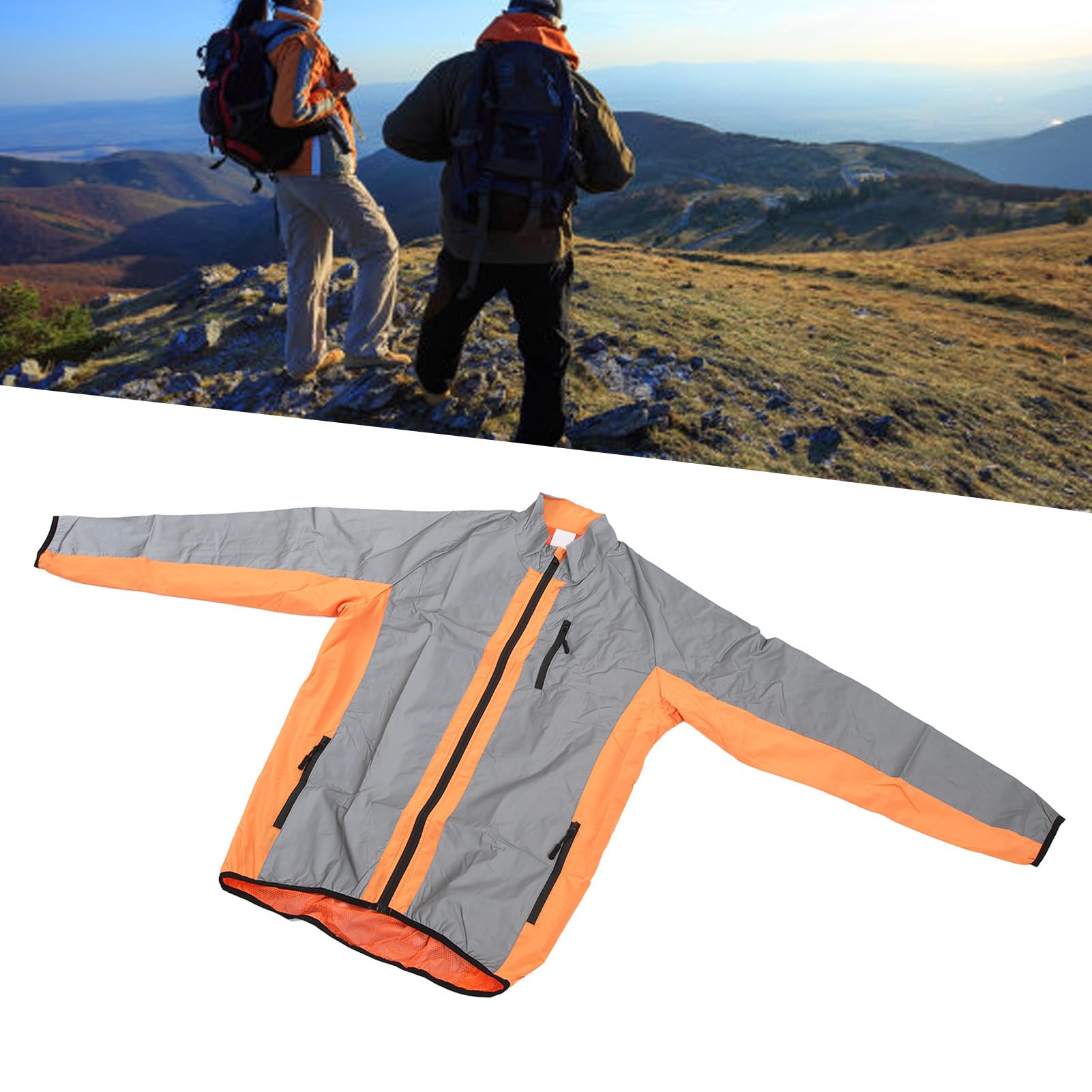 RiToEasysports Chaqueta de Ciclismo para Hombre, Reflexivo Transpirable Ligero Ciclismo Resistente Al Viento Impermeable para Montañismo Ciclismo Correr