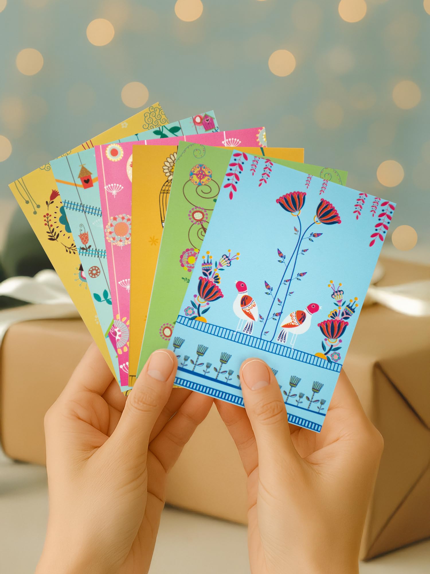 DOODLE Treasure Trove – Set of 12 Thank You Notecards with Envelopes | 4.25 x 3 Inch | 6 Unique Designs (2 Each) | Blank Greeting Cards for All Occasions