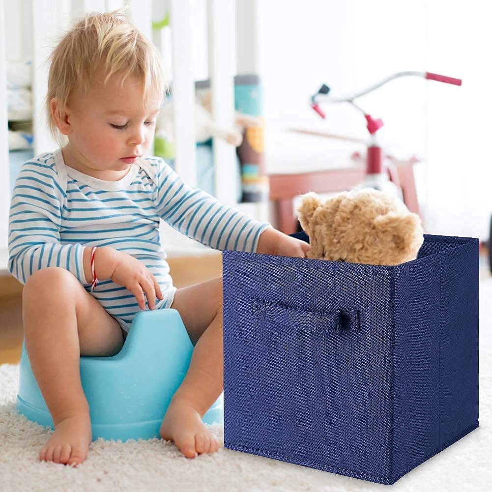 Juego De Cajas De Almacenamiento Tela 33x33x33 Cm Con Asa Or | Meses