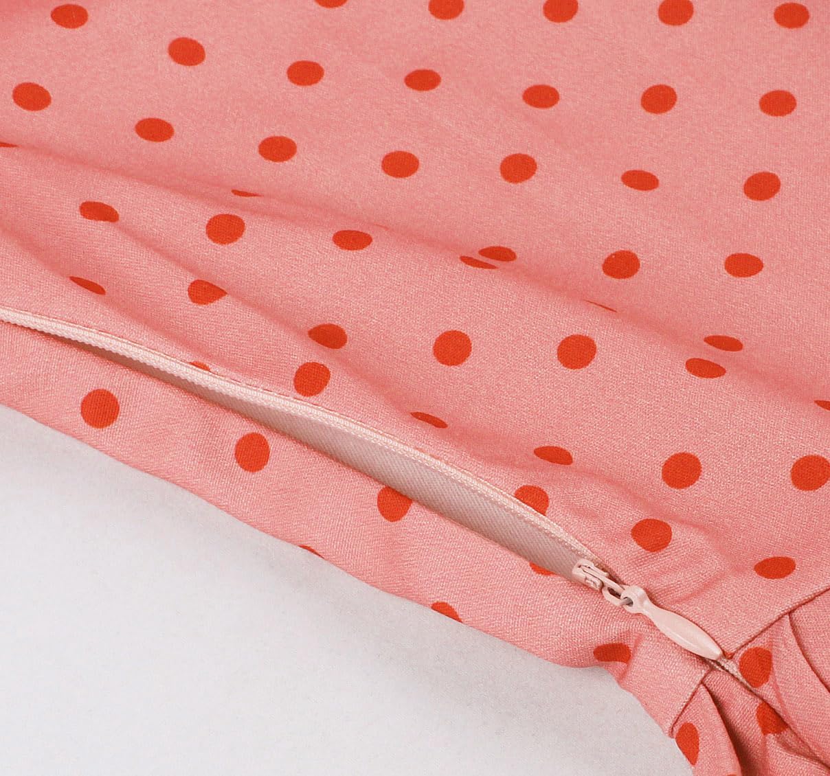 Wellwits Women's Polka Dots Ruffle Puff Sleeves Pleated Vintage Dress - Image 5