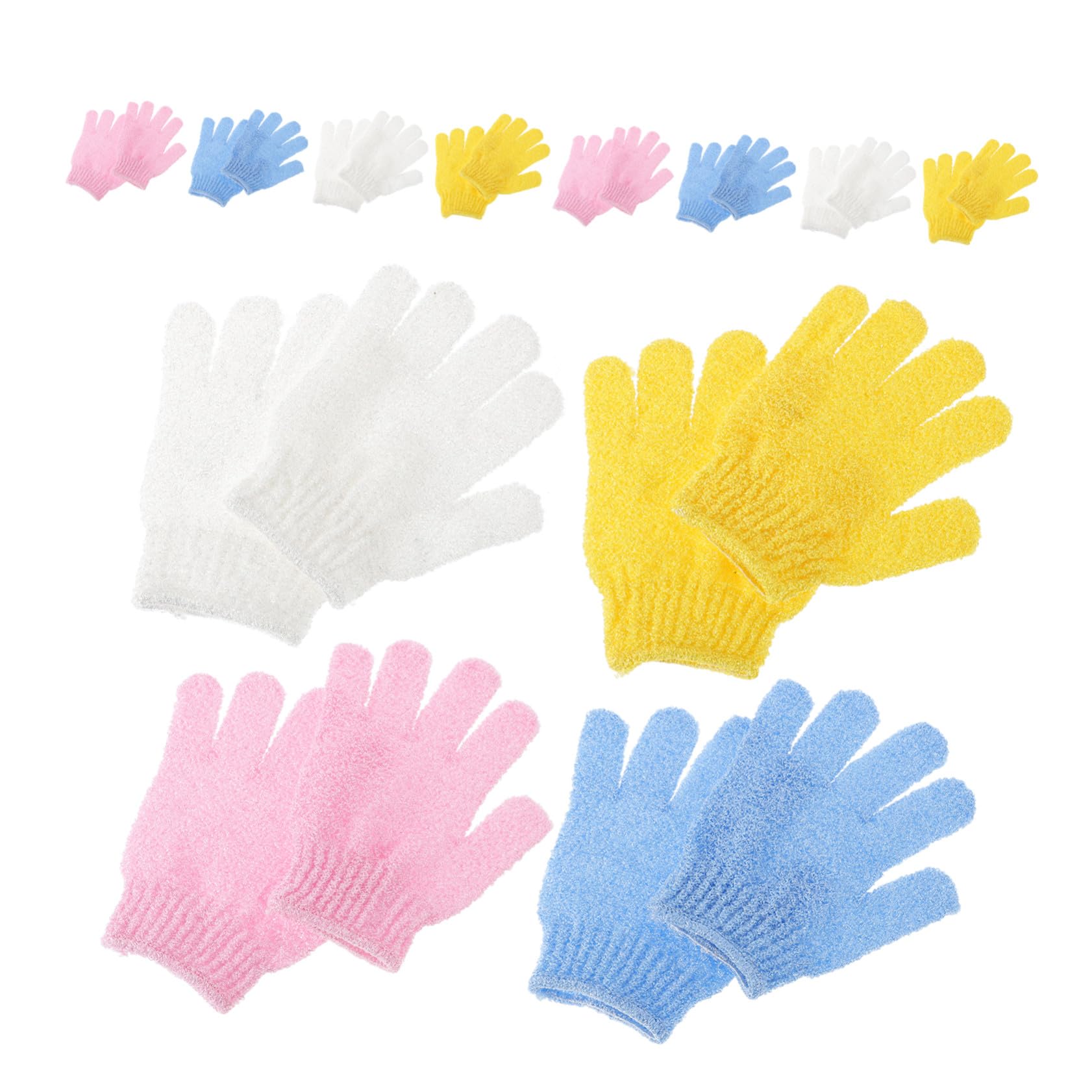 16paia Guanti Esfolianti per Bagno Guanti da Doccia Cinque Dita Guanto in Nylon per Pulizia della Guanto per Lavaggio della Spa