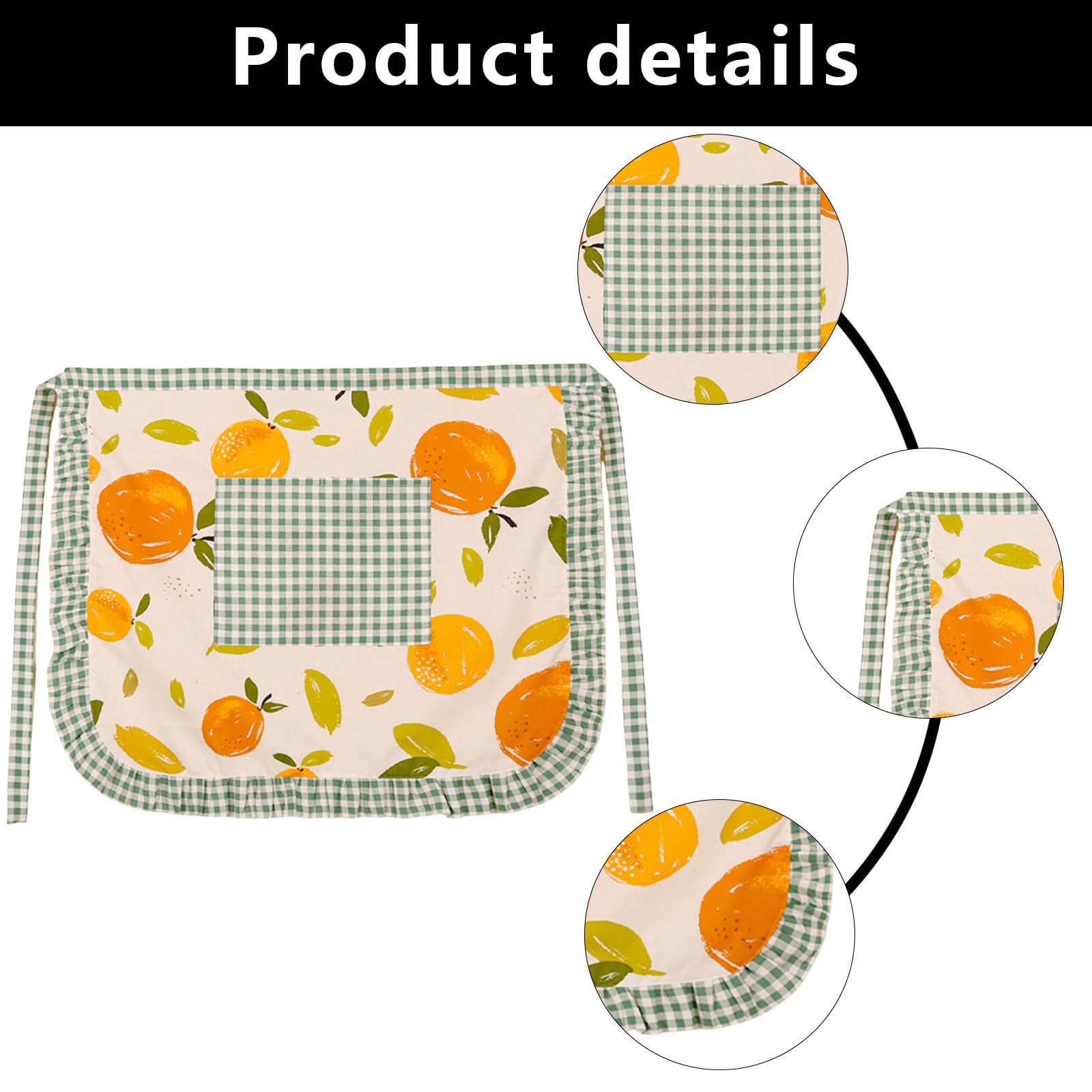 FAIRYGATE Cute Waist Apron Server Apron with Pockets Commercial Restaurant Waitress Waiter for Girl Woman Half Bistro Aprons A5550 - Image 3