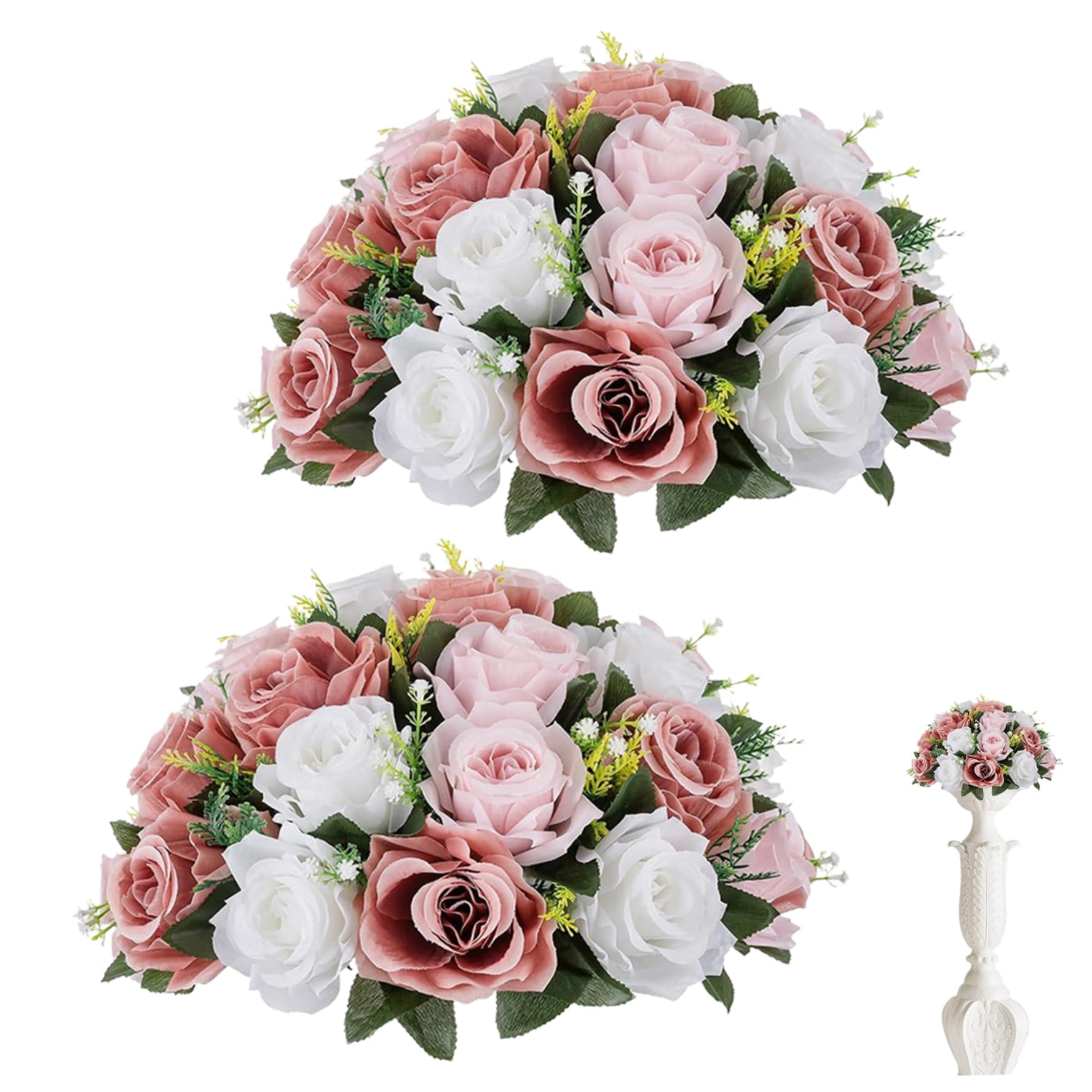 Roses artificielles réalistes pour éviter les fleurs flétries sur vos tables de mariage
