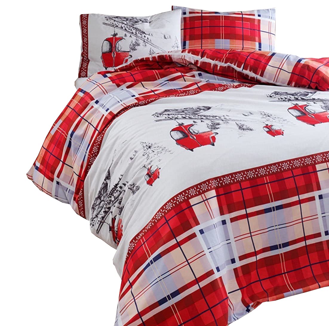GaltexLintea.it 155 x 200 cm Meribel Home Duvet Cover Set in Printed Cotton + Free 1 Horoma Laundry Perfume 50 ml
