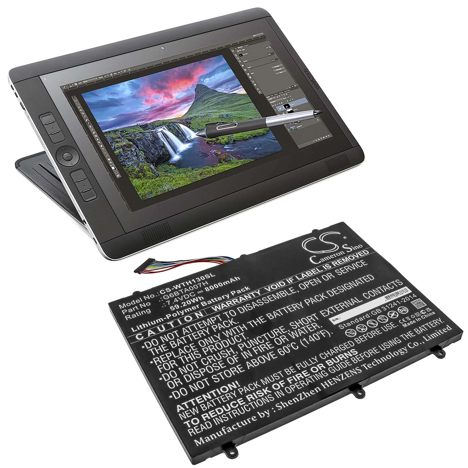 Amazon.co.jp: 互換性のある電池 Wacom Cintiq Companion 2 DTH-W1300 