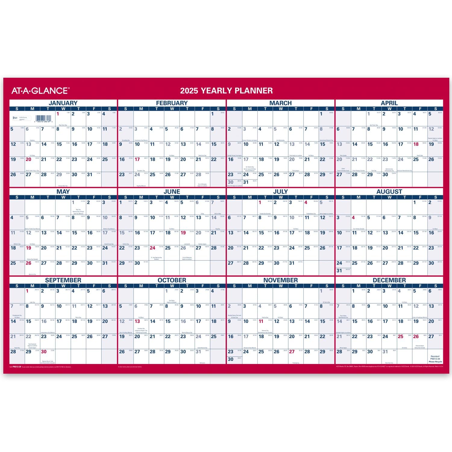 Amazon.com: AT-A-GLANCE 2025 Wall Calendar, Monthly, 24 amazon-com-at-a-glance-2025-wall-calendar-monthly-24-x-36-extra-large-paper-reversible-vertical-horizontal-pm2122825-office-products