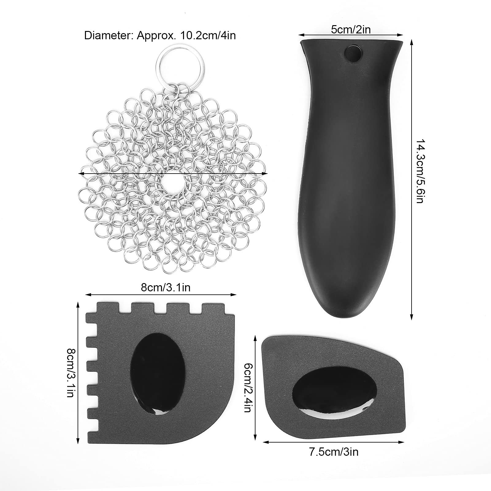 Stainless Steel Pot Scrubber Cast Iron Cleaner Kitchen Kit for Pan Barbecue Frying Utensils