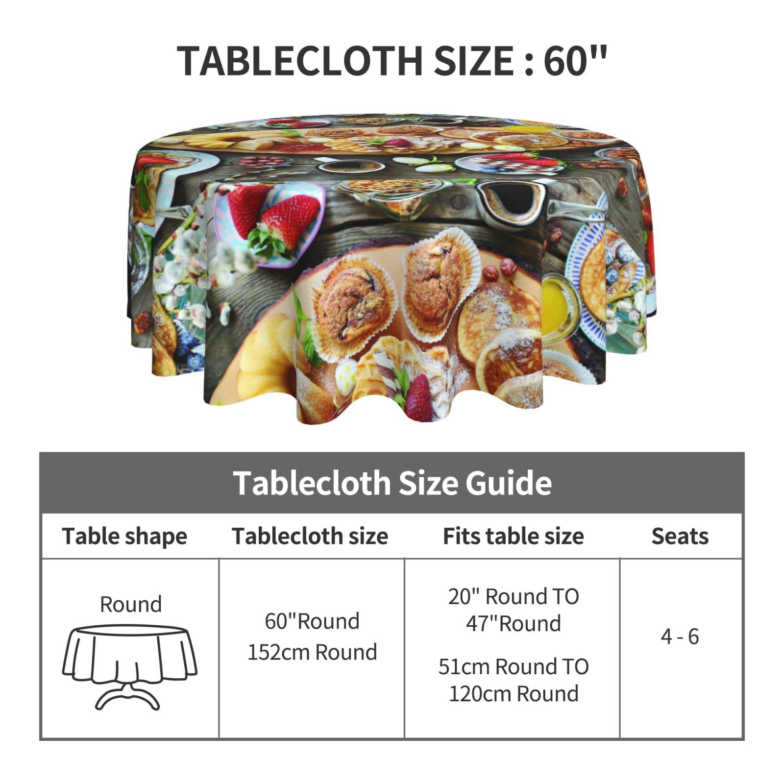 Runde Tischdecke, 152 Cm, Sonnenblumen-Gänseblümchen – Wasserdicht, Knitterfrei, Für Gartenparty & Picknick