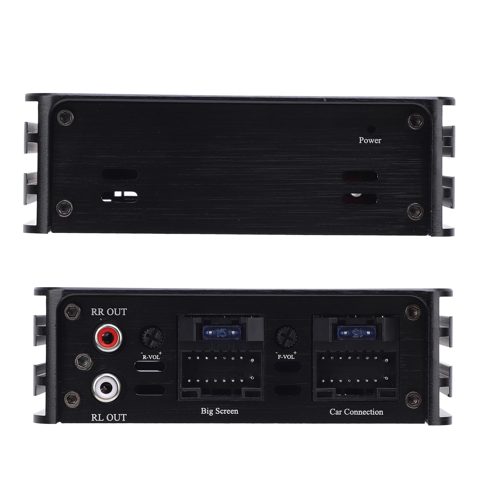 Luocute Mejora de Calidad de Sonido Amplificador de Automóvil de 320W DSP, Amplificador de Altavoces de Automóvil de Aleación de Aluminio de Clase AB para Pantalla Grande con Amplificador (4 Canales)