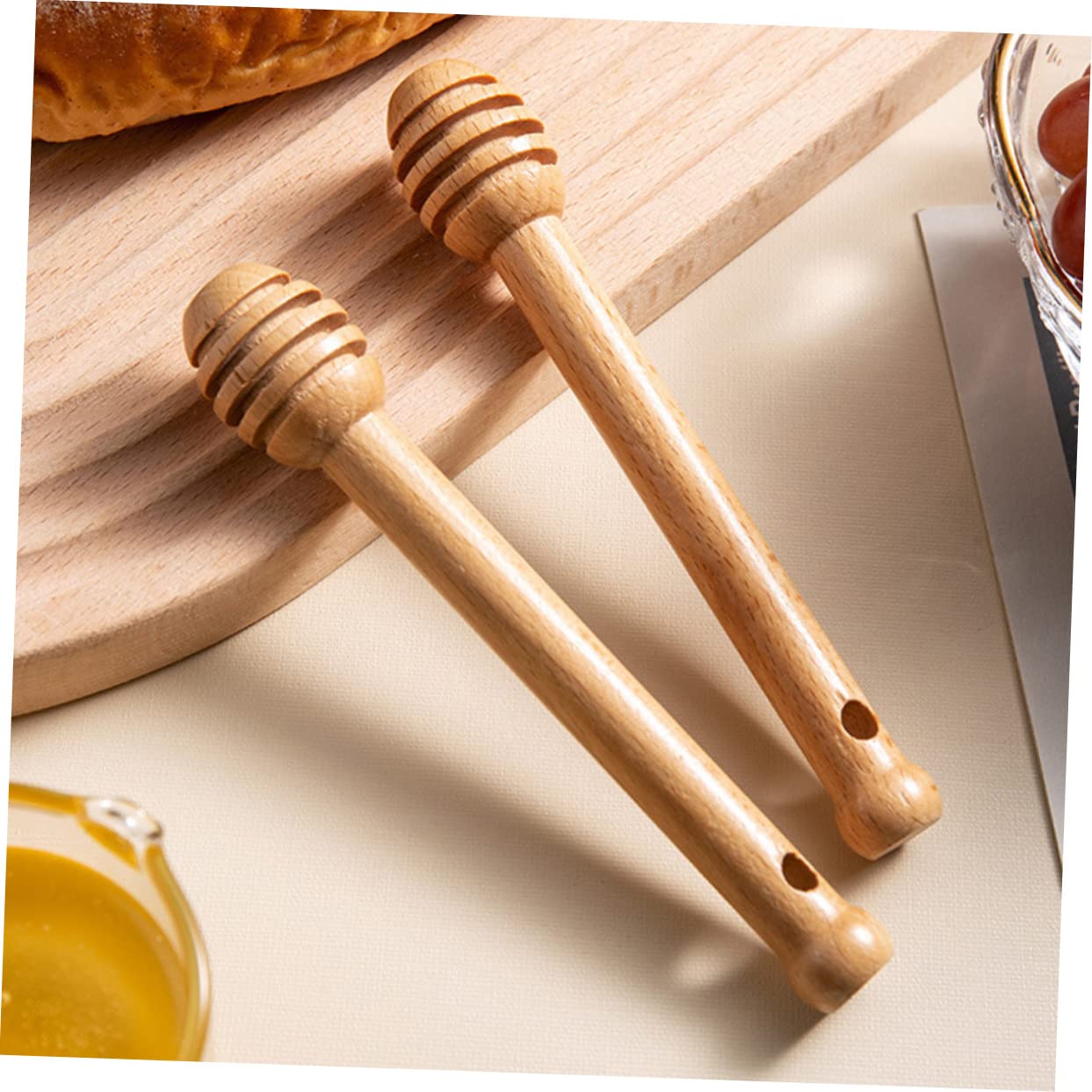 GRIRIW Honey Stirrer Set 3pcs Spiral Design Honey Sticks for Milk Sugar Tea Jam