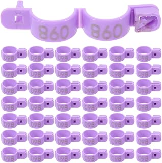 Yardwe 100pcs Chicken Leg Bands, Numbered Chicken Leg Rings Colorful Poultry Leg Band Bird Identification Leg Band Purple