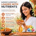 Arthyum Sea Buckthorn Juice Pulp Concentrate 300ml | Cold Pressed Rich In Omega 3,6,7,9 | Natural Vitamin C, Antioxidants | Immunity Booster, Skin Glow, Gut Health Support Herbal Juice | Sourced From Ladakh | Make 50 Glasses | Natural Health Drink | No Added Sugar gallery image