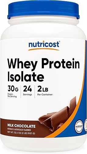 Nutricost - Aislado de proteína de suero de leche (chocolate con leche), 2 libras