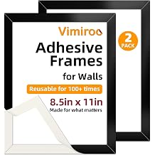 vimiroo 8.5x11 Self-Adhesive Sign Holder, Peel & Stick Poster Frame 2pcs