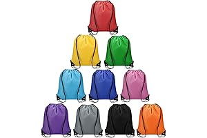 Drawstring Backpack Pack,10 Pack Ideal for Party,Gym,Sport,Trip