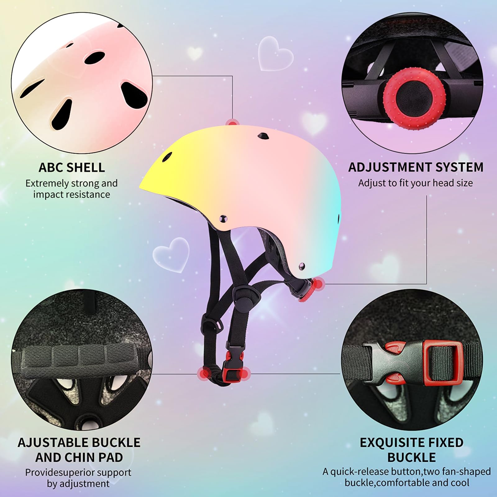 Kids Helmet for 2-3-5-8-14 Ages Girls and Boys, Ventilation and Impact Resistance Toddler Helmet for Multi-Sport Bicycle Scooter Inline Roller Skate and Skateboarding