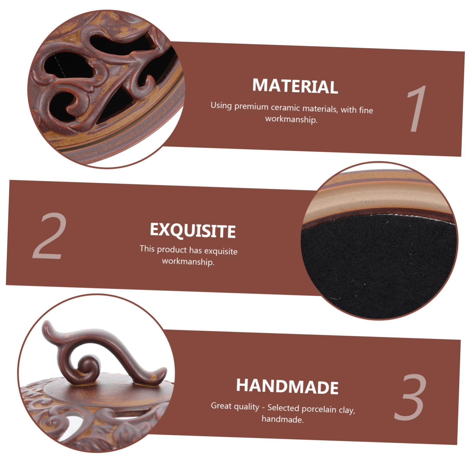 Bruciatore di Incenso Ceramico Decorativo da Tavolo per Interni | Supporto Aroma Therapy, per Camera da Letto e Decorazione Casa, Stile Bronzo Retrò