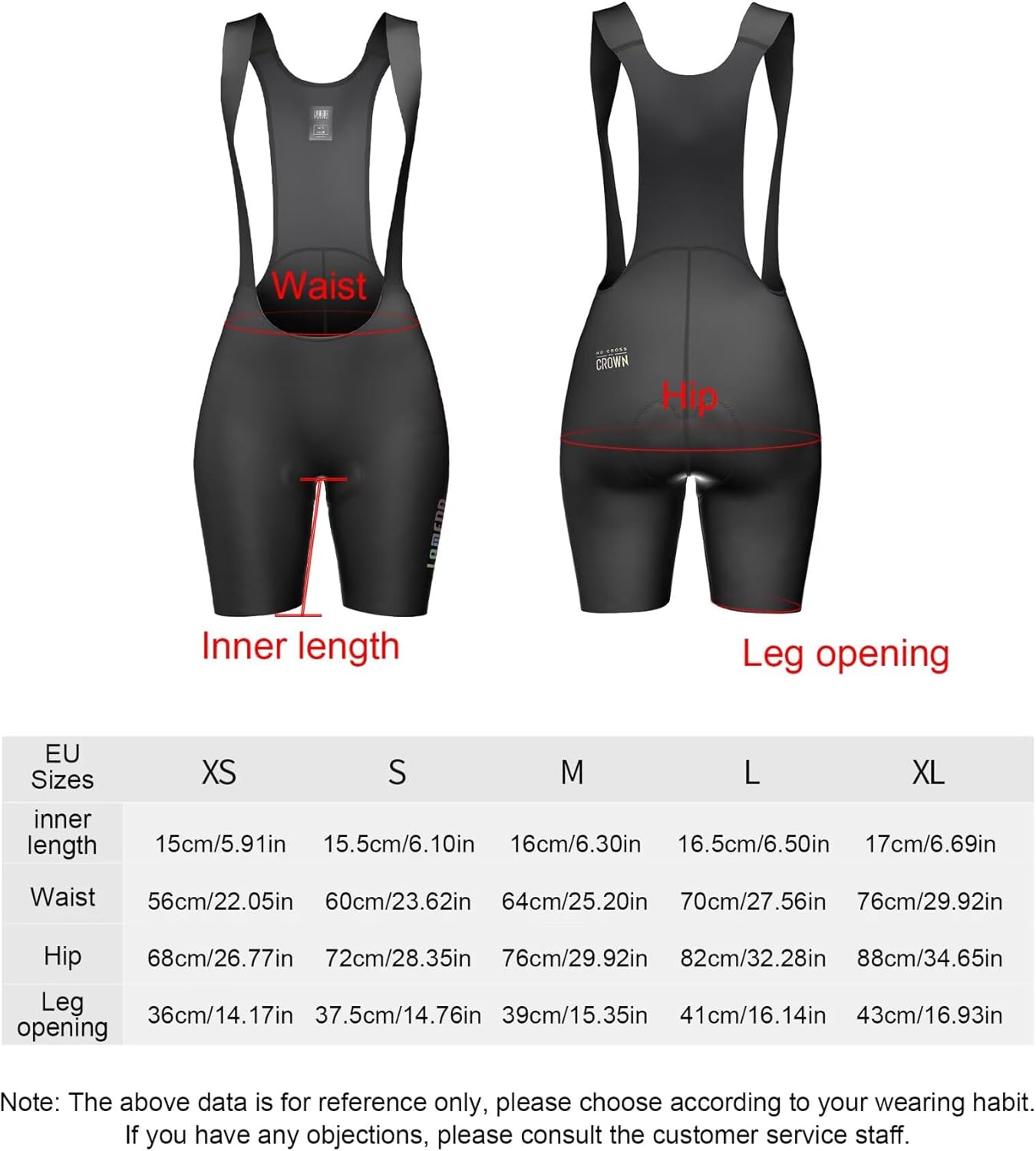 LAMEDA Bike Bibs Shorts Women Padded Cycling Bibs High Waisted with Padding Breathable Bicycle Shorts for Biking Road